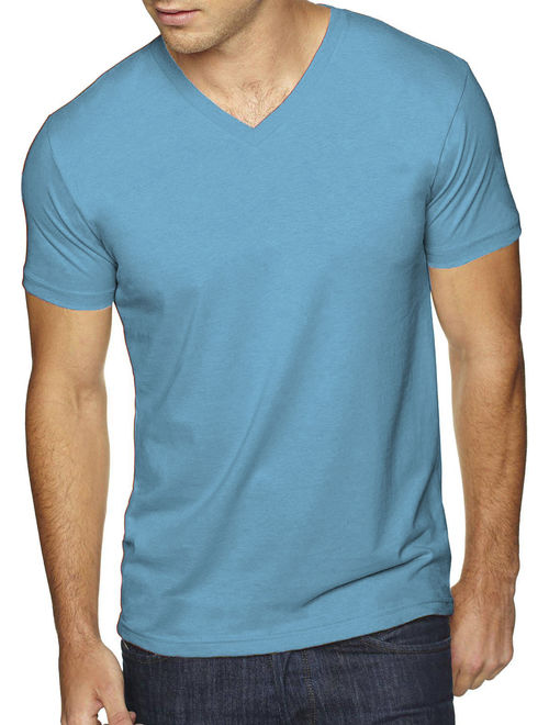 Men's Premium Solid Cotton V Neck T-Shirts Short Sleeve Tee