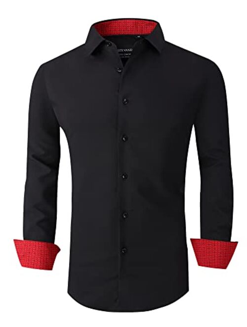 Alex Vando Mens Dress Shirts Regular Fit Long Sleeve Stretch Business Dress Shirts for Men