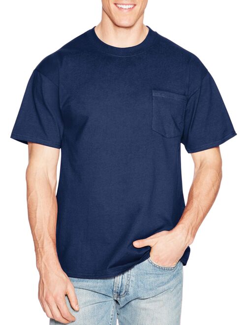 Hanes Men's Premium Beefy-T Short Sleeve T-Shirt With Pocket, Up to Size 3XL