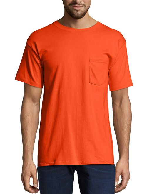 Hanes Men's Premium Beefy-T Short Sleeve T-Shirt With Pocket, Up to Size 3XL