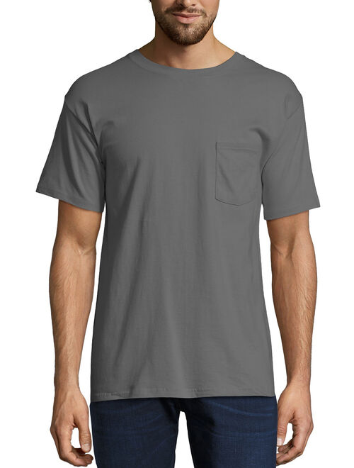 Hanes Men's Premium Beefy-T Short Sleeve T-Shirt With Pocket, Up to Size 3XL