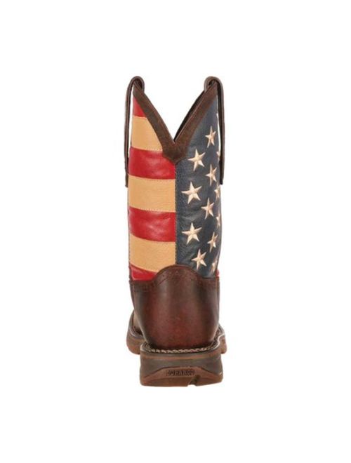 Durango Men's American Flag Square Steel Toe Brown Western DB020