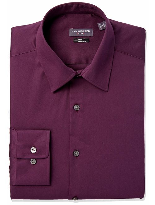 Van Heusen Men's Solid Slim Fit Flex Collar Stretch Long Sleeve Dress Shirt