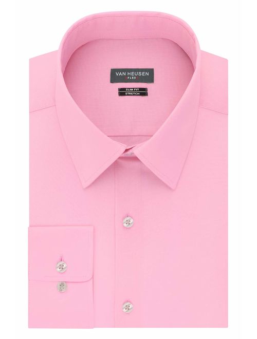 Van Heusen Men's Solid Slim Fit Flex Collar Stretch Long Sleeve Dress Shirt