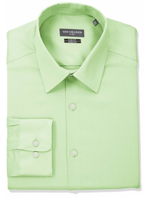 Van Heusen Men's Solid Slim Fit Flex Collar Stretch Long Sleeve Dress Shirt