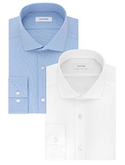 Men's Slim Fit Non Iron Stretch Solid Dress Shirt