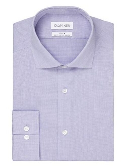 Men's Slim Fit Non Iron Stretch Solid Dress Shirt