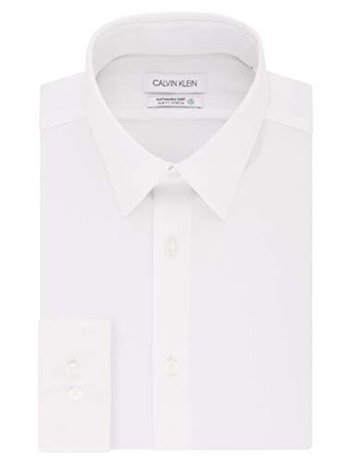 Calvin Klein Men's  Slim Fit Non Iron Stretch Solid Dress Shirt