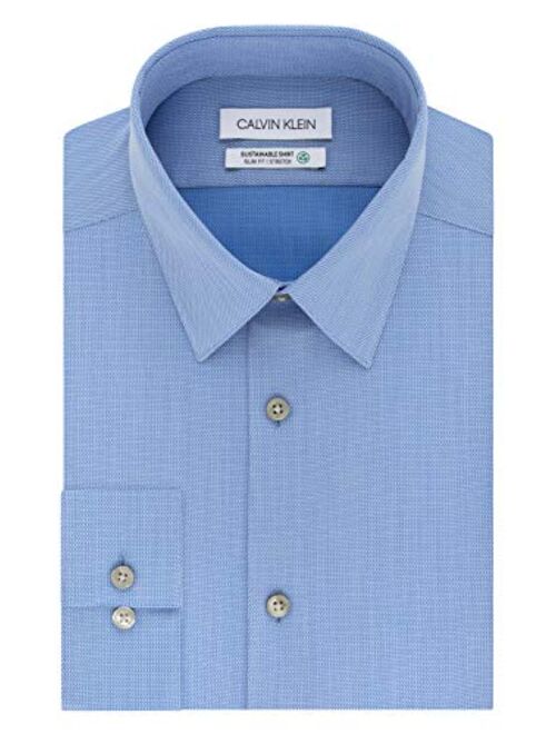 Calvin Klein Men's  Slim Fit Non Iron Stretch Solid Dress Shirt