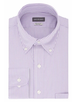 Men's Pinpoint Regular Fit Stripe Button Down Collar Dress Shirt