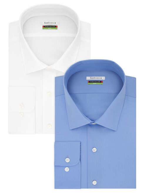 Van Heusen Men's BIG FIT Flex Collar Solid Long Sleeve Dress Shirts (Big and Tall)