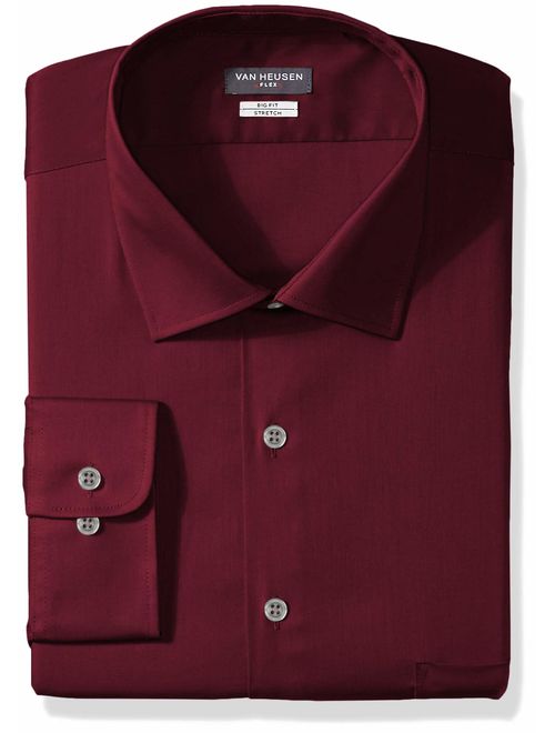 Van Heusen Men's BIG FIT Flex Collar Solid Long Sleeve Dress Shirts (Big and Tall)