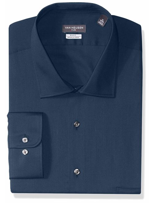 Van Heusen Men's BIG FIT Flex Collar Solid Long Sleeve Dress Shirts (Big and Tall)