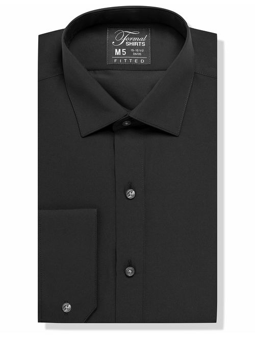 Luxe Microfiber Men's Fitted Spread Collar Dress Shirt - Style Jesse