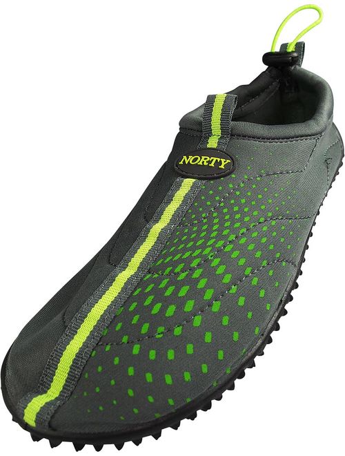 Norty Mens Aqua Sock Wave Water Shoes - 10 Color Combinations - Waterproof Slip-Ons for Pool, Beach, Boating and Sports - Stretch Neoprene Upper - Quick Drying Breathable