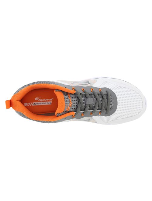 Spira CloudWalker Men's Athletic Walking Shoe with Springs - White / Dark Grey / Orange