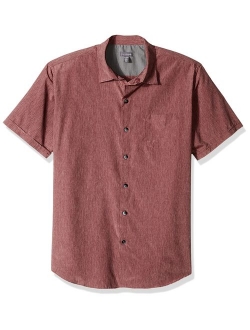 Men's Air Short Sleeve Button Down Solid Shirt