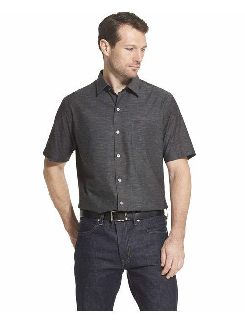 Van Heusen Men's Air Short Sleeve Button Down Solid Shirt