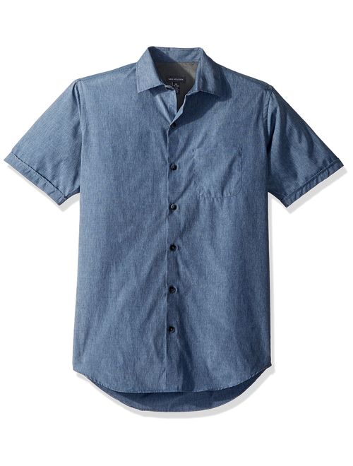 Van Heusen Men's Air Short Sleeve Button Down Solid Shirt