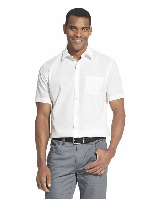 Van Heusen Men's Air Short Sleeve Button Down Solid Shirt