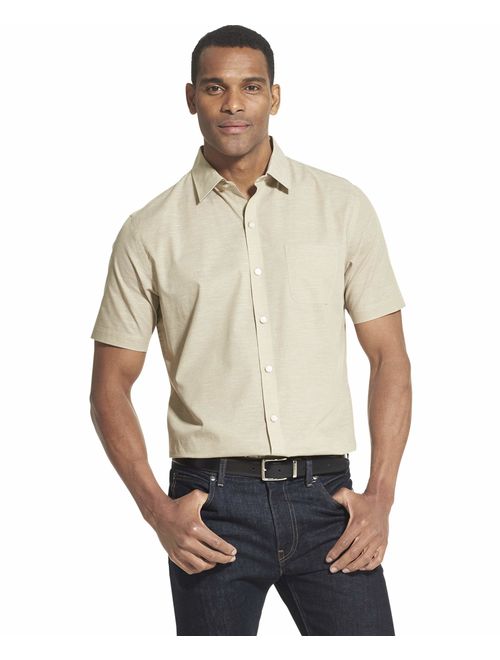 Van Heusen Men's Air Short Sleeve Button Down Solid Shirt