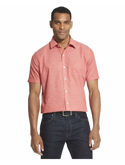 Van Heusen Men's Air Short Sleeve Button Down Solid Shirt