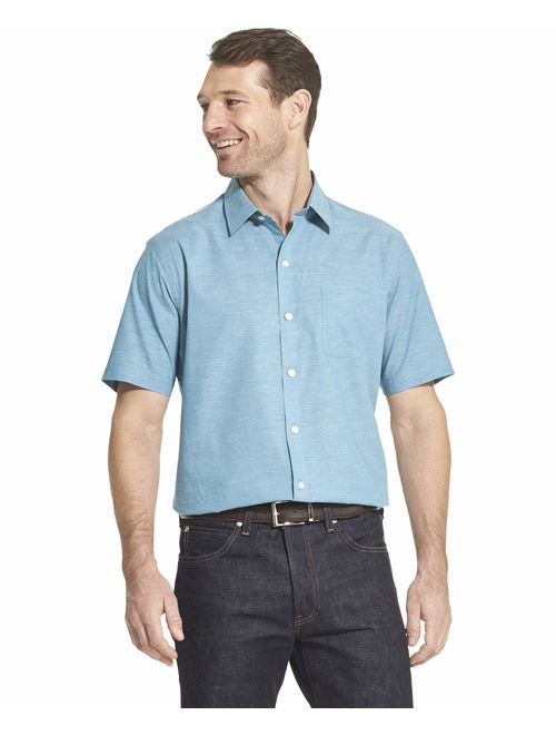 Van Heusen Men's Air Short Sleeve Button Down Solid Shirt