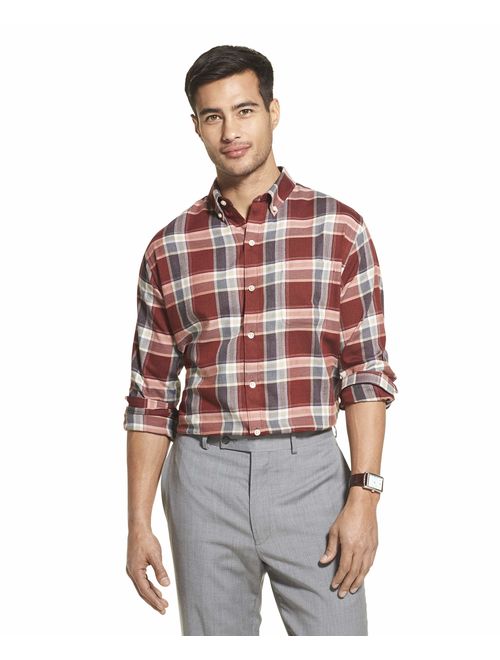 Van Heusen Men's Flex Long Sleeve Button Down Stretch Plaid Shirt