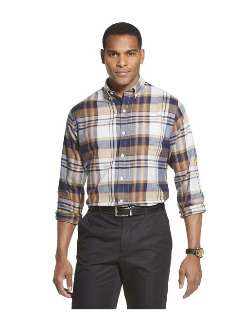 Van Heusen Men's Flex Long Sleeve Button Down Stretch Plaid Shirt