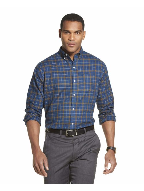 Van Heusen Men's Flex Long Sleeve Button Down Stretch Plaid Shirt