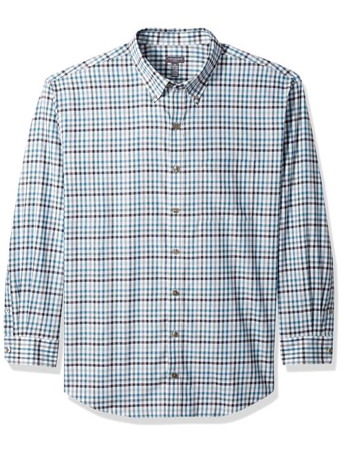 Van Heusen Men's Big and Tall Flex Long Sleeve Button Down Stretch Windowpane Shirt