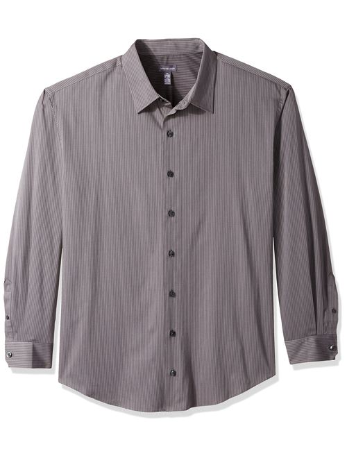 Van Heusen Men's Big and Tall Sateen Stripe Easy Care Long Sleeve Shirt