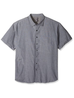 Men's Big and Tall Air Short Sleeve Button Down Solid Shirt