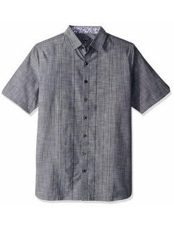 Men's Big and Tall Never Tuck Short Sleeve Button Down Shirt