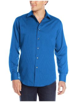 Men's Sateen Stripe Long Sleeve Button Down