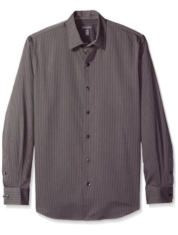 Men's Sateen Stripe Long Sleeve Button Down