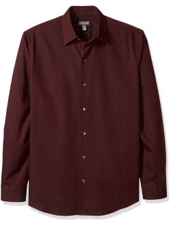 Men's Sateen Stripe Long Sleeve Button Down