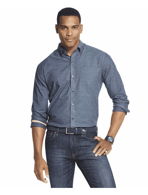 Van Heusen Men's Big and Tall Air Long Sleeve Button Down Shirt