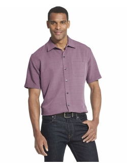 Men's Big and Tall Air Short Sleeve Button Down Grid Shirt