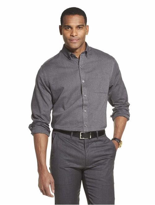 Van Heusen Men's Flex Long Sleeve Button Down Stretch Solid Shirt