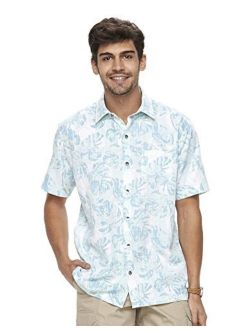 Men's Classic Fit Oasis Crosshatch Tropical Button-Down Shirt