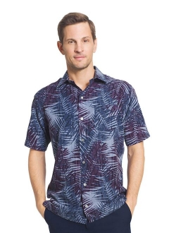 Men's Classic Fit Oasis Crosshatch Tropical Button-Down Shirt