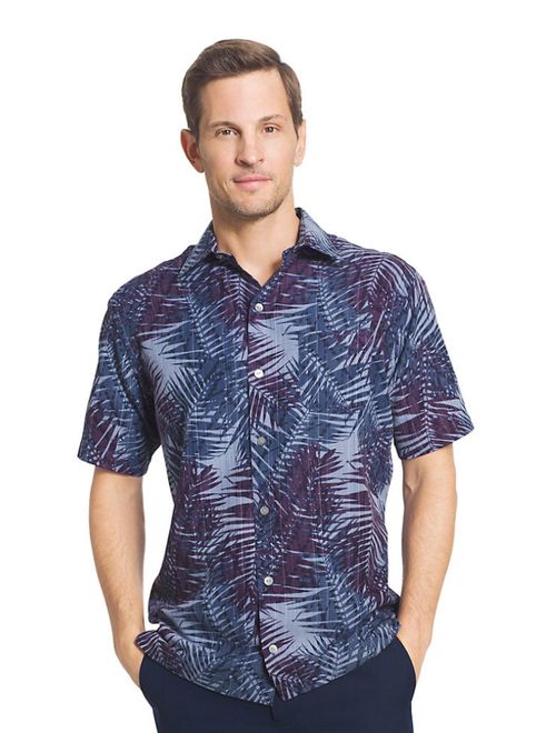 Van Heusen Men's Classic Fit Oasis Crosshatch Tropical Button-Down Shirt