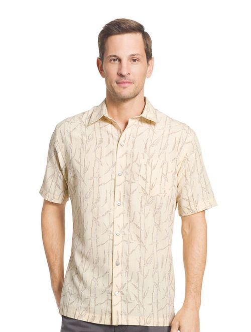 Van Heusen Men's Classic Fit Oasis Crosshatch Tropical Button-Down Shirt