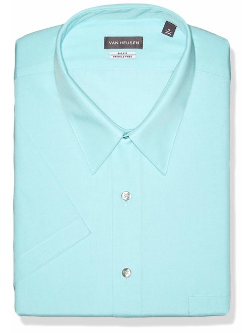 Van Heusen Men's BIG FIT Short Sleeve Dress Shirts Poplin Solid (Big and Tall)