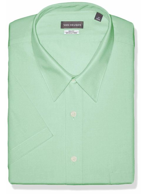 Van Heusen Men's BIG FIT Short Sleeve Dress Shirts Poplin Solid (Big and Tall)