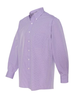 Men's Long-Sleeve Yarn-Dyed Gingham Check - RED HENNA - 3XL V0225