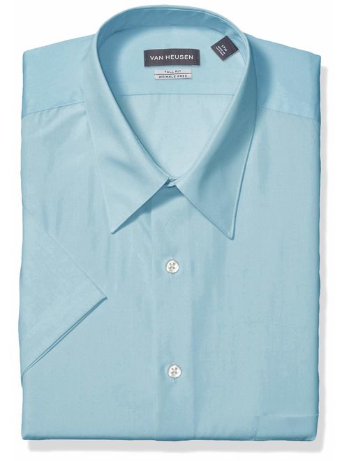 Van Heusen Men's TALL FIT Short Sleeve Dress Shirts Poplin Solid (Big and Tall)