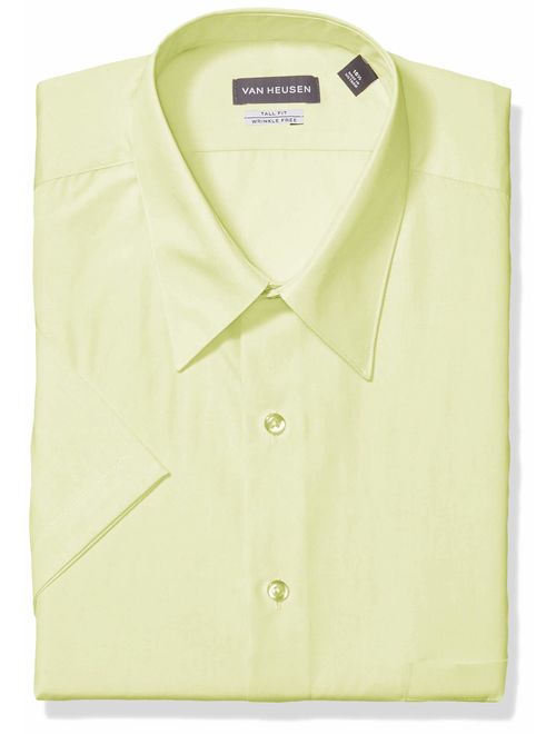 Van Heusen Men's TALL FIT Short Sleeve Dress Shirts Poplin Solid (Big and Tall)