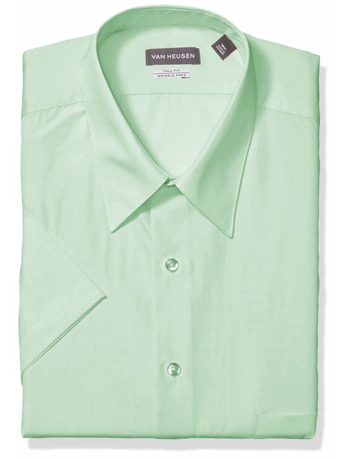 Van Heusen Men's TALL FIT Short Sleeve Dress Shirts Poplin Solid (Big and Tall)